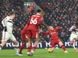 Man United hold Liverpool to 2-2 draw at Anfield