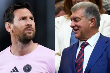 Laporta, Messi, Barcelona