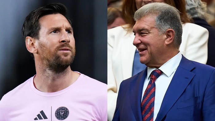 Laporta, Messi, Barcelona