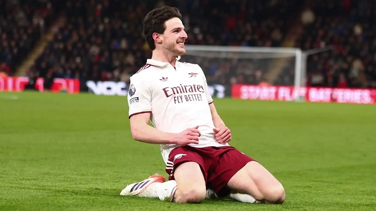 Arsenal edge Bournemouth 3-2 as Rice scores twice