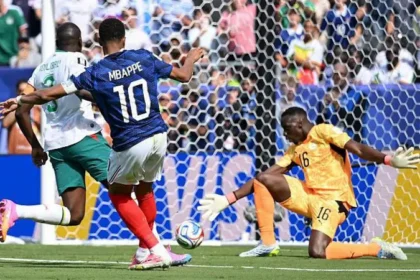Kylian Mbappe scored twice against Senegal